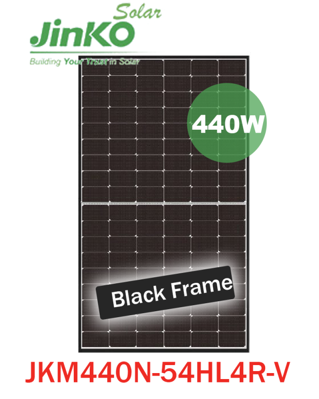 Jinko JKM440N-54HL4R-V 440w Solar Panel Black Frame PV Module - Ge Pv